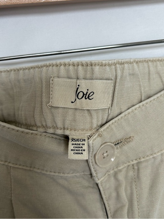 Joie Linen Blend Shorts Rainy Day Beige Pleated High Rise Lightweight Size XS - Picture 3 of 4